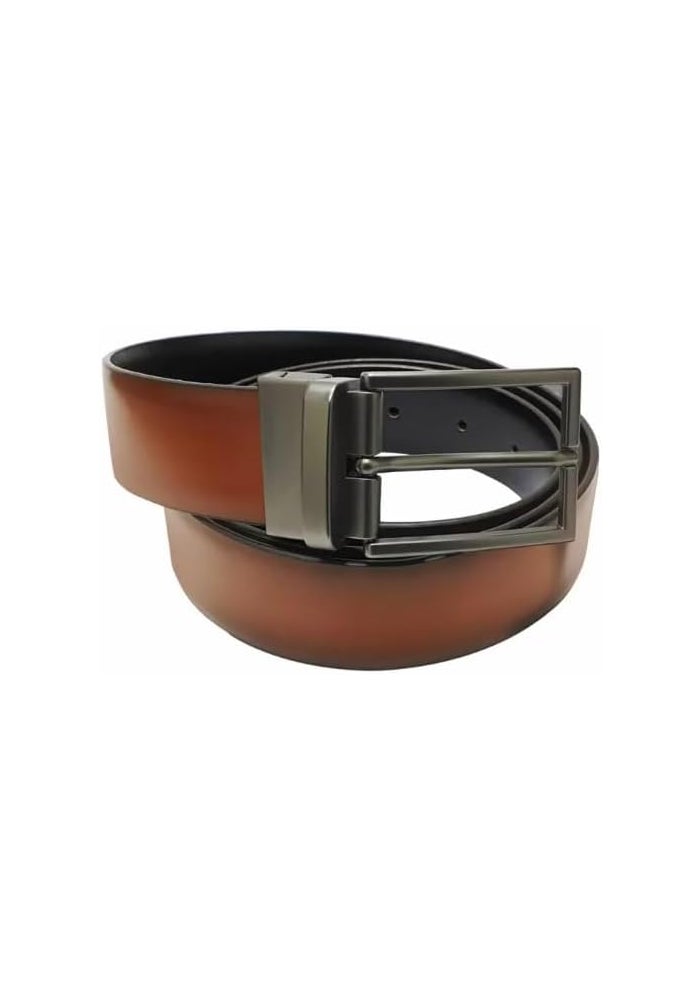 Natucci Leather Belt - Light Brown/Dark Brown